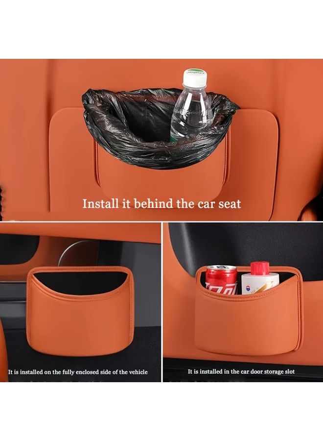 Crimson Car Trash Can Door Storage Box Cup Holder Back Hanging Organizer Bag - Image 4